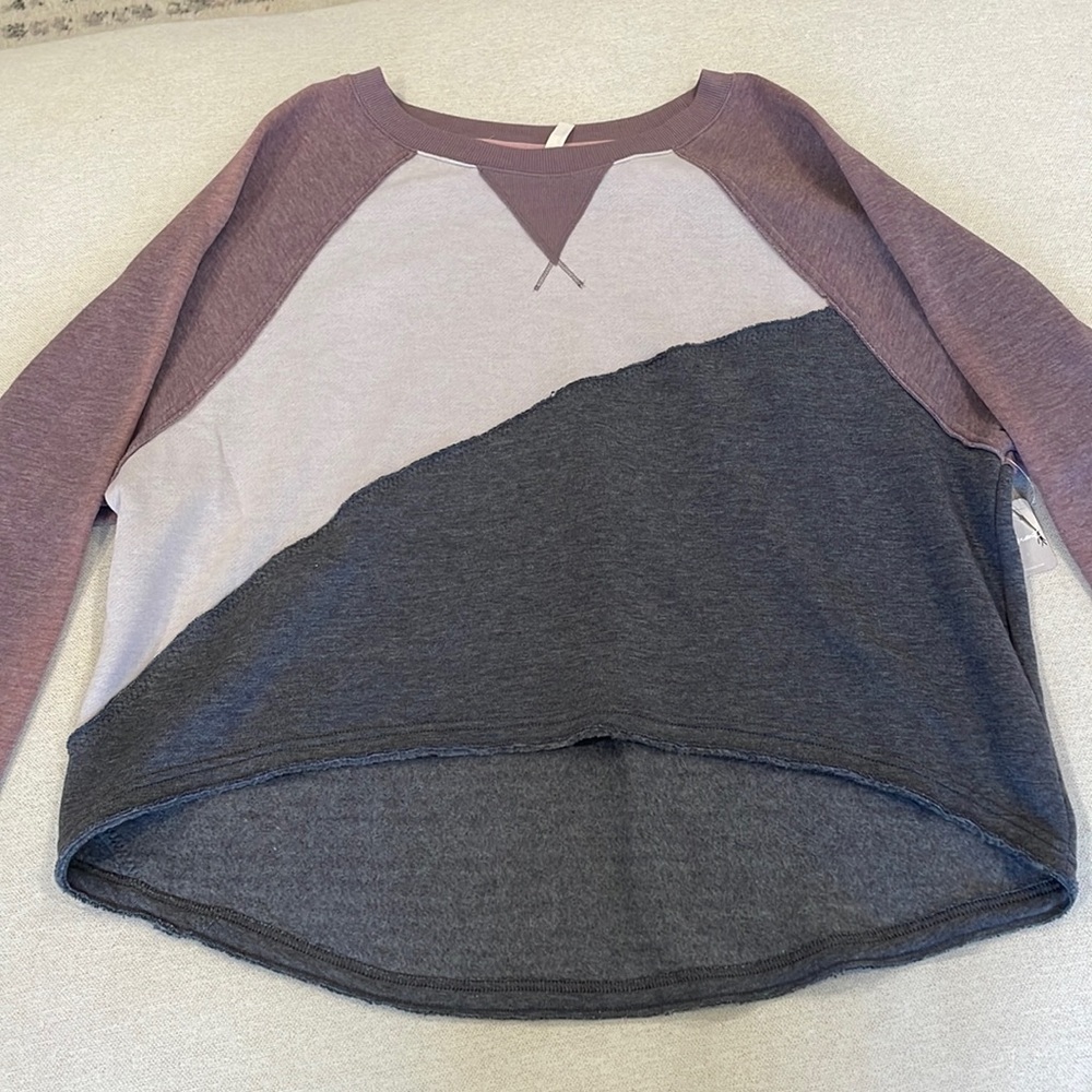 Free people purple combo sweater
